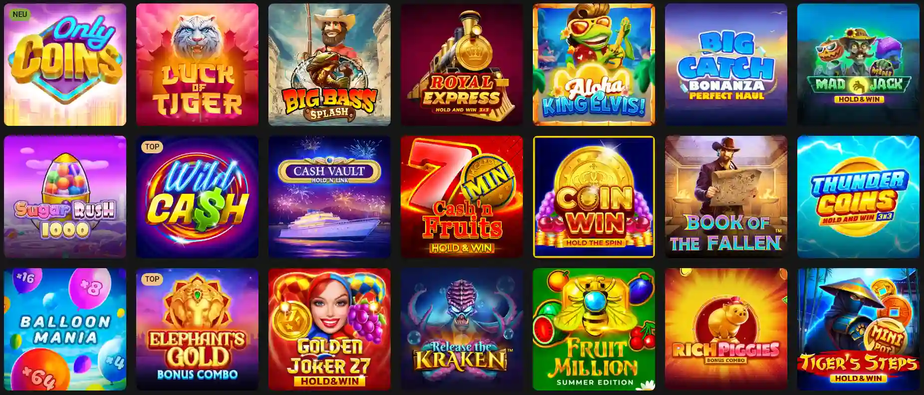 Vielfältige Spiele im Casino ohne LUGAS
